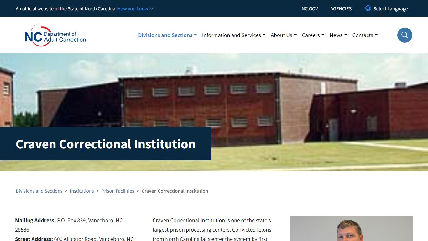 Craven Correctional Institution | NC DAC